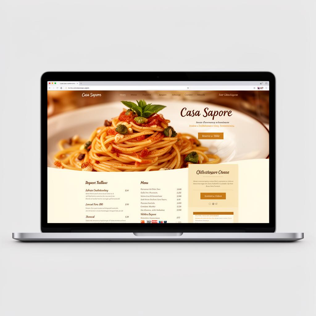 Casa Sapore — Restaurant website designed by DRIZE